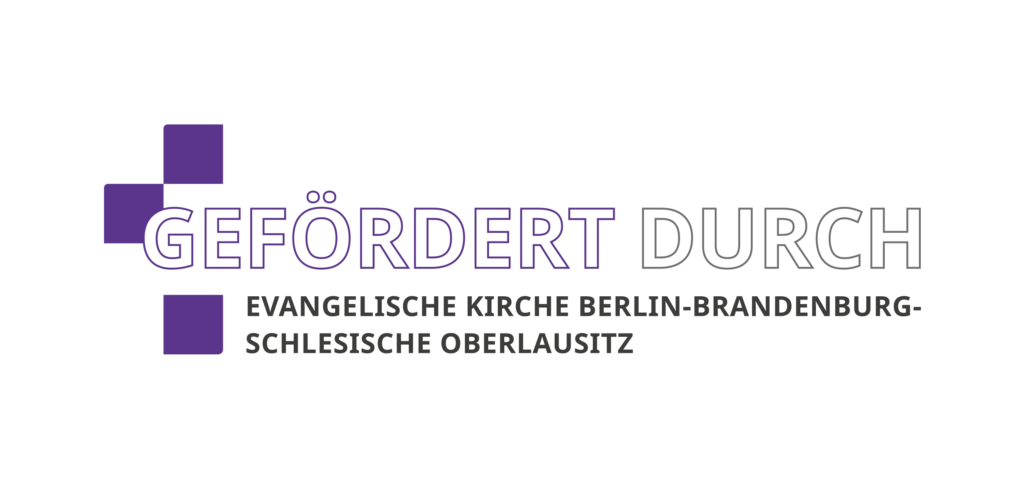 Förder-Logo im Design der Ev. Kirche Berlin-Brandenburg schlesische Oberlausitz